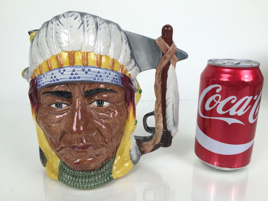 Royal Doulton Large The Antagonists' Collection The Battle Of Little Big Horn 1876 'George Armstrong Custer/Sitting Bull' D6712 Character Jug 1983 Limited Edition 1,521 Of 9,500 [Photo 4]