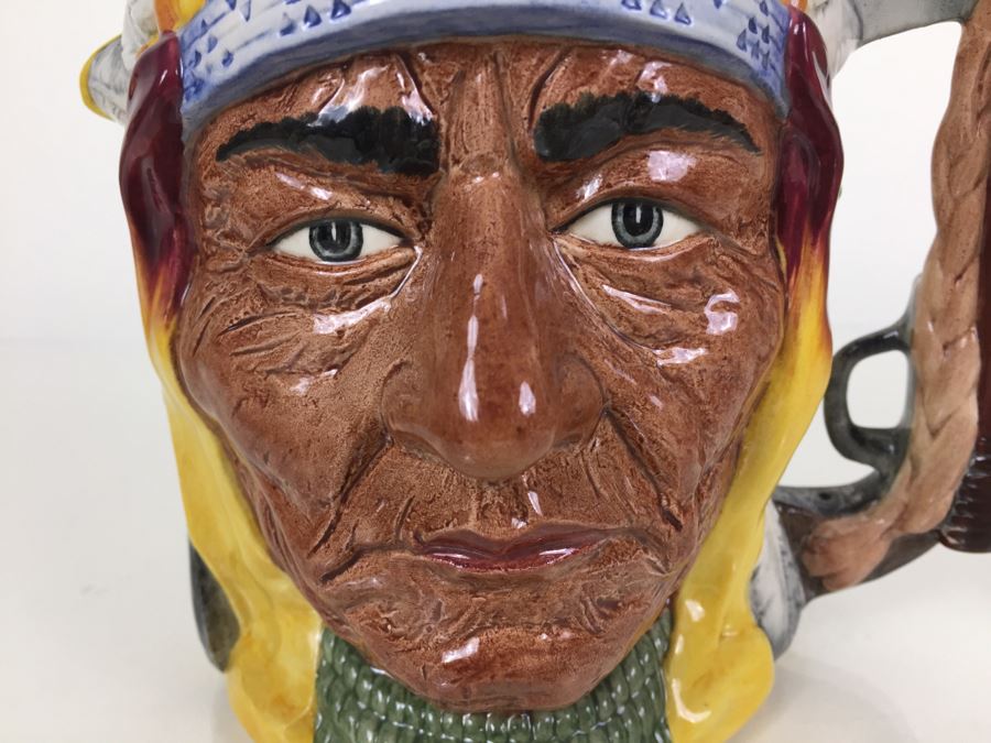 Royal Doulton Large The Antagonists' Collection The Battle Of Little Big Horn 1876 'George Armstrong Custer/Sitting Bull' D6712 Character Jug 1983 Limited Edition 1,521 Of 9,500 [Photo 5]