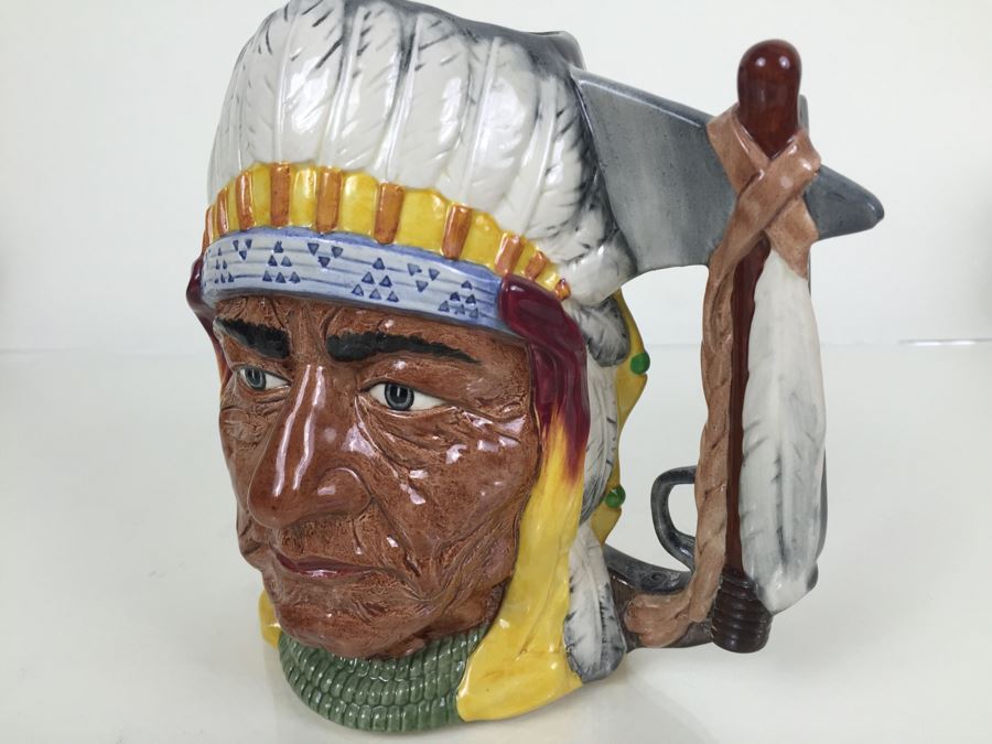 Royal Doulton Large The Antagonists' Collection The Battle Of Little Big Horn 1876 'George Armstrong Custer/Sitting Bull' D6712 Character Jug 1983 Limited Edition 1,521 Of 9,500 [Photo 6]