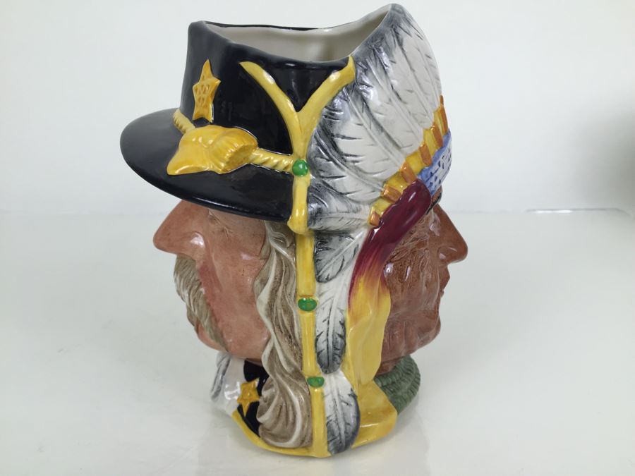 Royal Doulton Large The Antagonists' Collection The Battle Of Little Big Horn 1876 'George Armstrong Custer/Sitting Bull' D6712 Character Jug 1983 Limited Edition 1,521 Of 9,500 [Photo 11]