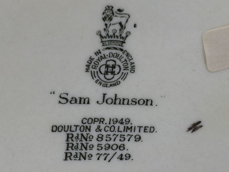 Royal Doulton Large 'Sam Johnson' RN857579 Character Pitcher 1949 [Photo 11]