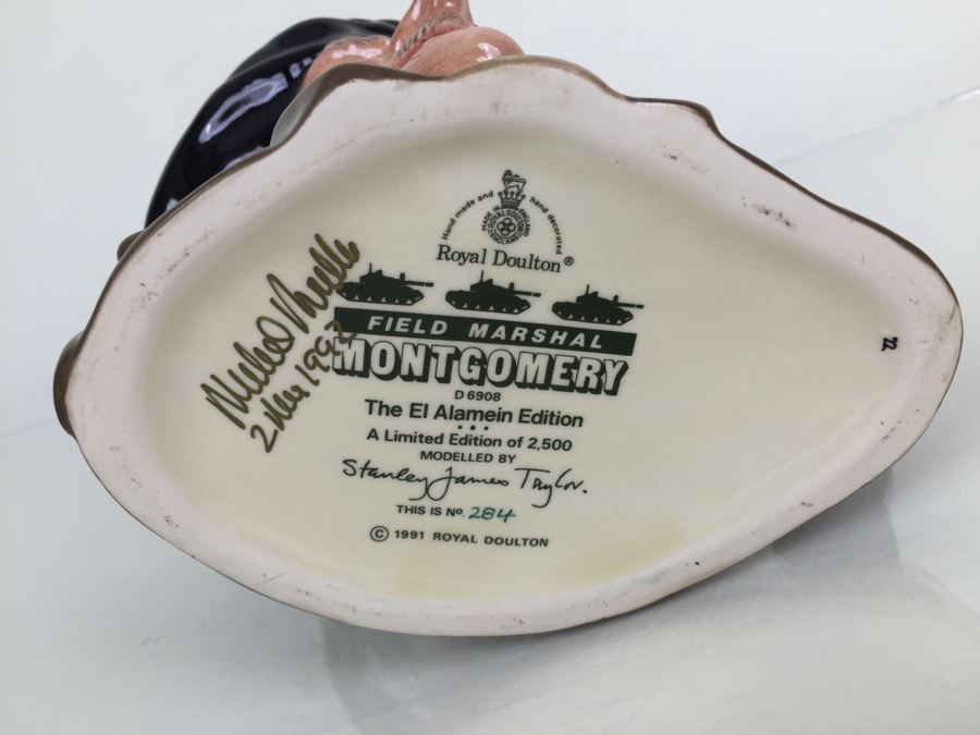 Royal Doulton Large 'Field Marshall Montgomery The El Alamein Edition' D6908 Character Pitcher 1991 Limited Edition 284 Of 2,500 Signed By Michael Doulton [Photo 3]