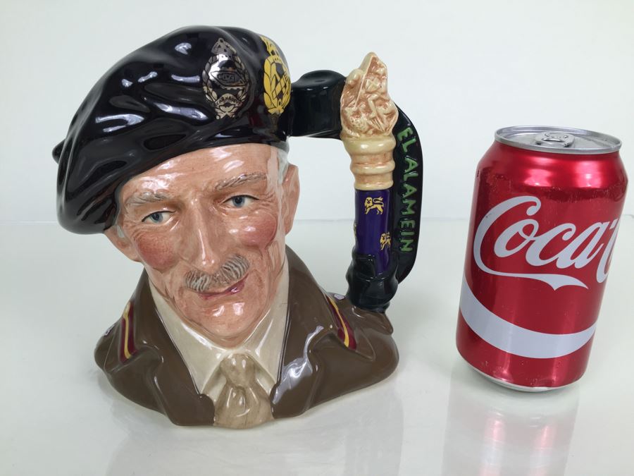 Royal Doulton Large 'Field Marshall Montgomery The El Alamein Edition' D6908 Character Pitcher 1991 Limited Edition 284 Of 2,500 Signed By Michael Doulton [Photo 4]