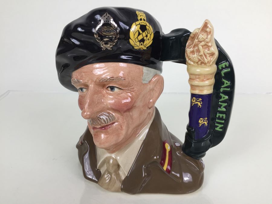 Royal Doulton Large 'Field Marshall Montgomery The El Alamein Edition' D6908 Character Pitcher 1991 Limited Edition 284 Of 2,500 Signed By Michael Doulton [Photo 5]