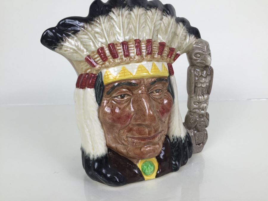 Royal Doulton Large 'North American Indian' D6611 Character Pitcher 1966 [Photo 10]