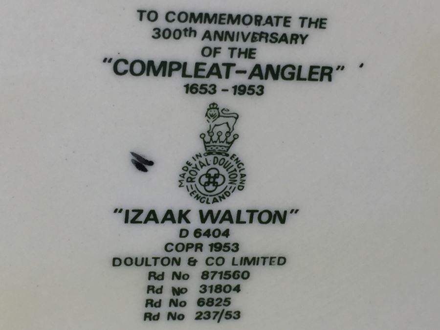 Royal Doulton Large 'Izaak Walton' D6404 Character Pitcher 1953 Compleat-Angler [Photo 15]