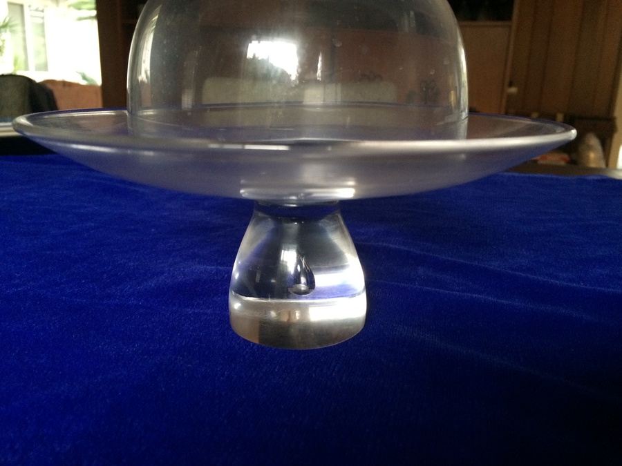 Glass Footed Cheese Plate with Glass Dome [Photo 2]