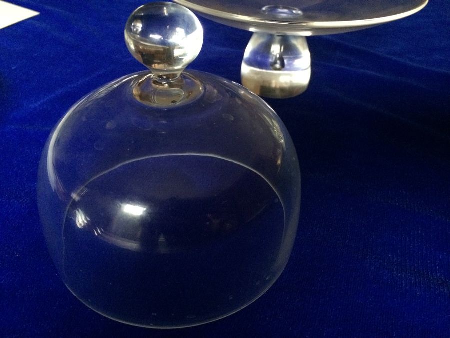 Glass Footed Cheese Plate with Glass Dome [Photo 4]
