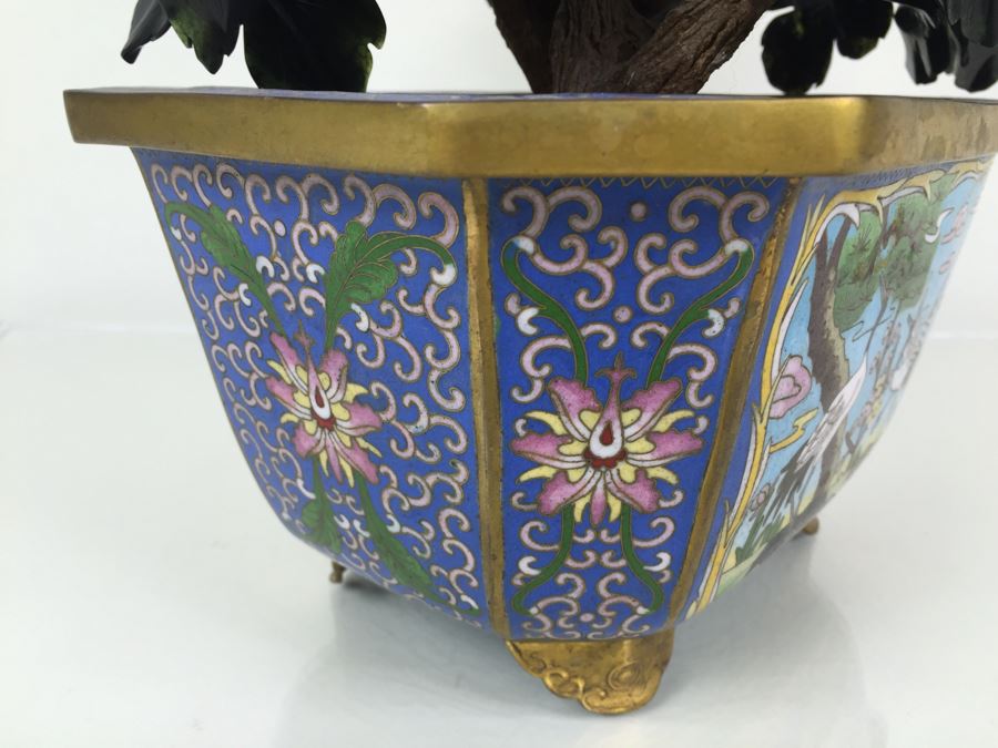Large Jade Tree With Cloisonne Pot [Photo 17]