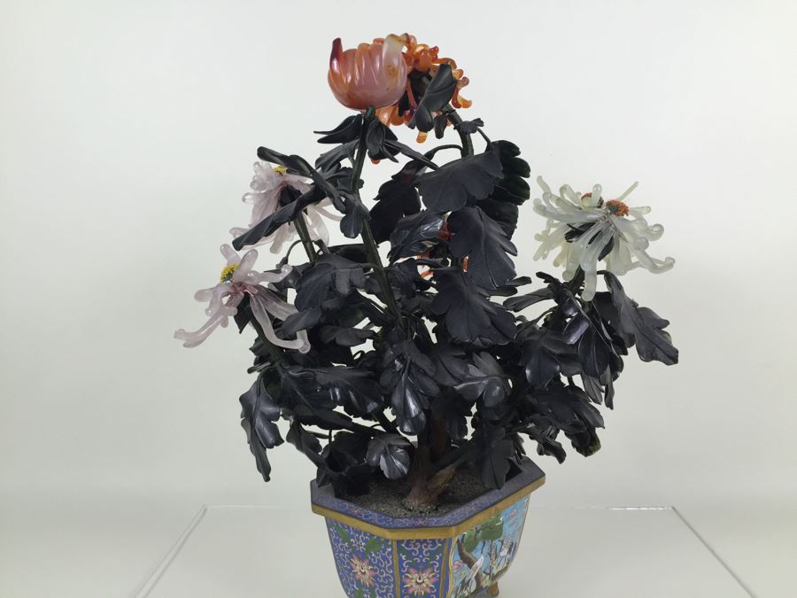 Large Jade Tree With Cloisonne Pot [Photo 18]