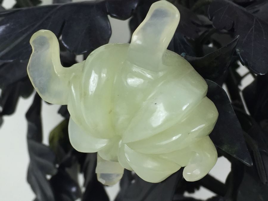 Large Jade Tree With Cloisonne Pot [Photo 8]