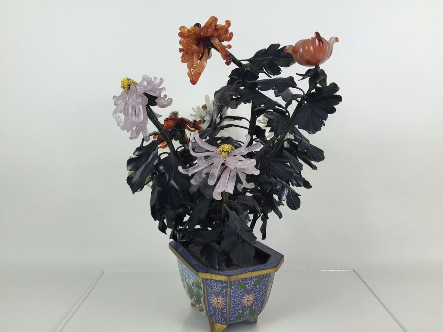 Large Jade Tree With Cloisonne Pot [Photo 15]