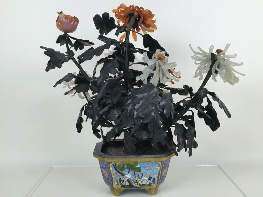 Large Jade Tree With Cloisonne Pot [Photo 21]