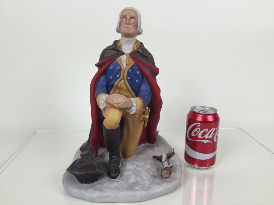 Royal Doulton Large 'General Washington At Prayer Winter At Valley Forge 1777-1778' HN2861 Character Figure With Wooden Bas 1974 Limited Edition 184 Of 750 Signed By Michael Doulton And Sculptor Laszlo Ispanky Matte Finish Estimate $2,400 [Photo 4]