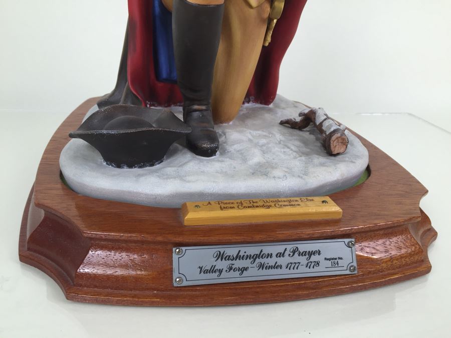 Royal Doulton Large 'General Washington At Prayer Winter At Valley Forge 1777-1778' HN2861 Character Figure With Wooden Bas 1974 Limited Edition 184 Of 750 Signed By Michael Doulton And Sculptor Laszlo Ispanky Matte Finish Estimate $2,400 [Photo 28]