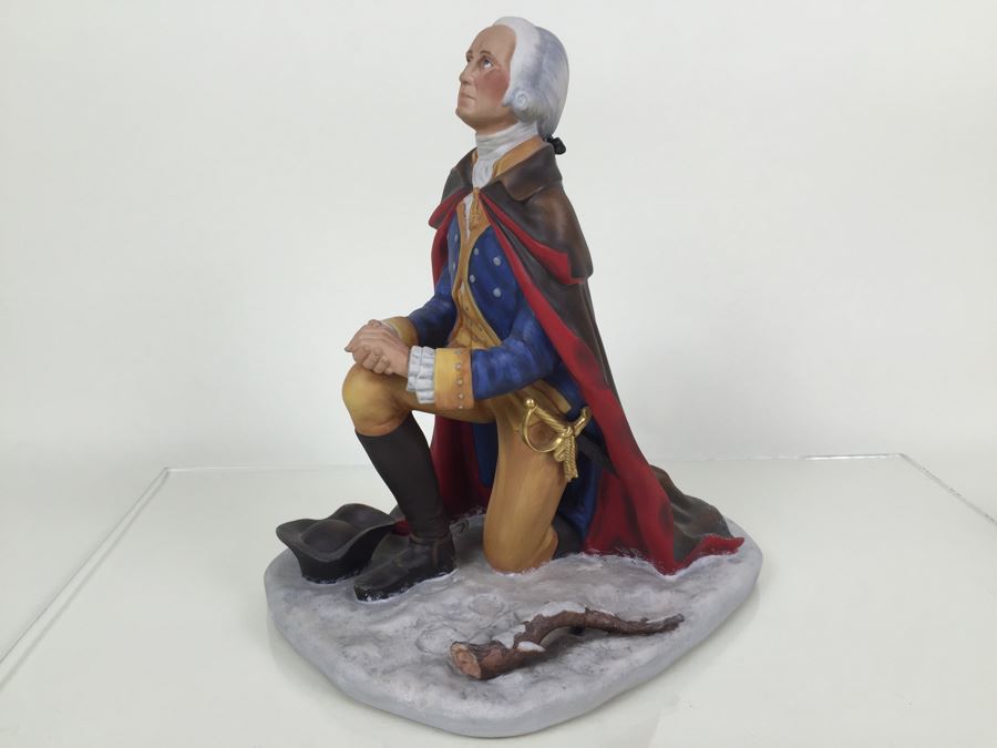 Royal Doulton Large 'General Washington At Prayer Winter At Valley Forge 1777-1778' HN2861 Character Figure With Wooden Bas 1974 Limited Edition 184 Of 750 Signed By Michael Doulton And Sculptor Laszlo Ispanky Matte Finish Estimate $2,400 [Photo 11]