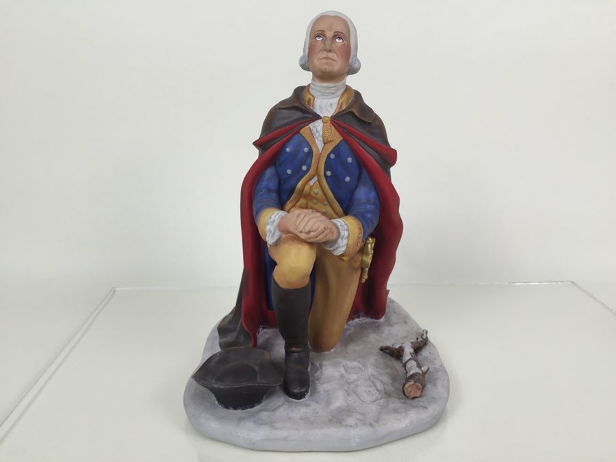 Royal Doulton Large 'General Washington At Prayer Winter At Valley Forge 1777-1778' HN2861 Character Figure With Wooden Bas 1974 Limited Edition 184 Of 750 Signed By Michael Doulton And Sculptor Laszlo Ispanky Matte Finish Estimate $2,400 [Photo 7]