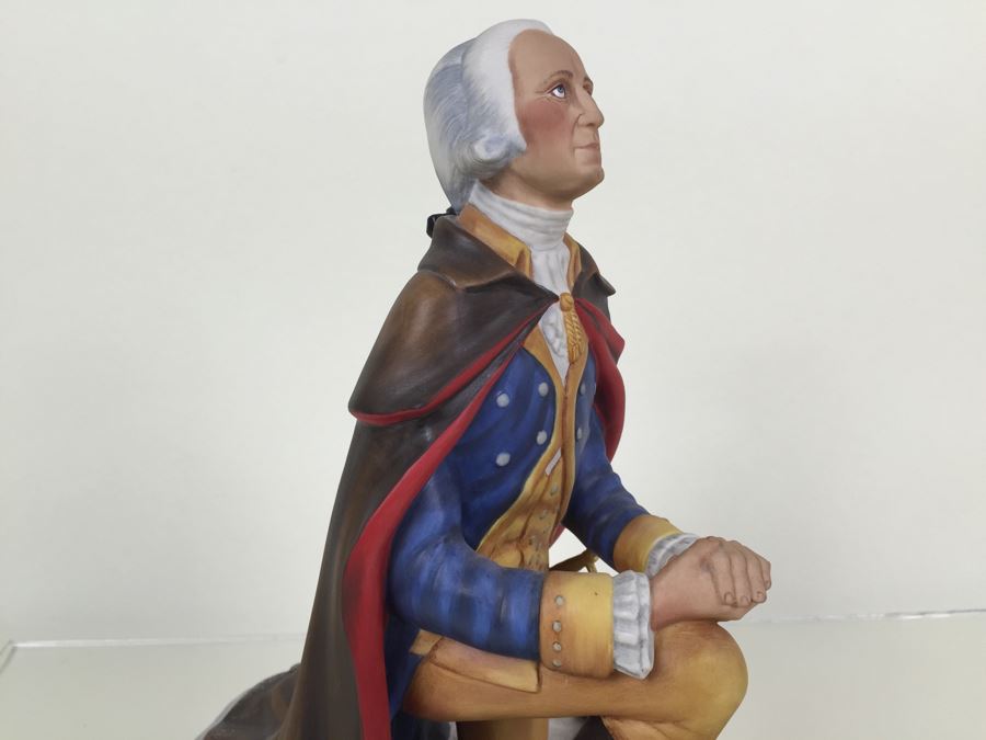 Royal Doulton Large 'General Washington At Prayer Winter At Valley Forge 1777-1778' HN2861 Character Figure With Wooden Bas 1974 Limited Edition 184 Of 750 Signed By Michael Doulton And Sculptor Laszlo Ispanky Matte Finish Estimate $2,400 [Photo 18]