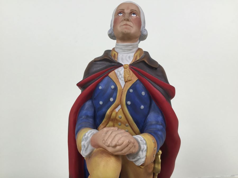 Royal Doulton Large 'General Washington At Prayer Winter At Valley Forge 1777-1778' HN2861 Character Figure With Wooden Bas 1974 Limited Edition 184 Of 750 Signed By Michael Doulton And Sculptor Laszlo Ispanky Matte Finish Estimate $2,400 [Photo 2]