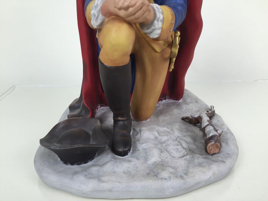 Royal Doulton Large 'General Washington At Prayer Winter At Valley Forge 1777-1778' HN2861 Character Figure With Wooden Bas 1974 Limited Edition 184 Of 750 Signed By Michael Doulton And Sculptor Laszlo Ispanky Matte Finish Estimate $2,400 [Photo 9]