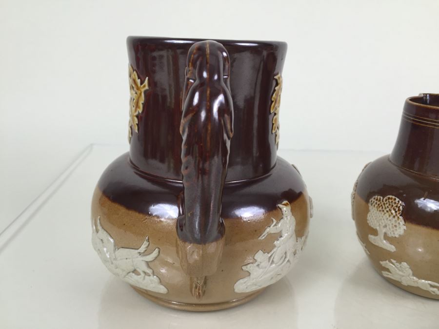 (3) Royal Doulton Relief Pitchers Jugs Handled [Photo 19]