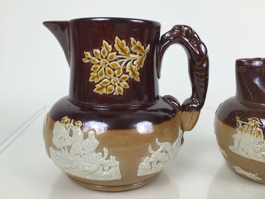(3) Royal Doulton Relief Pitchers Jugs Handled [Photo 3]
