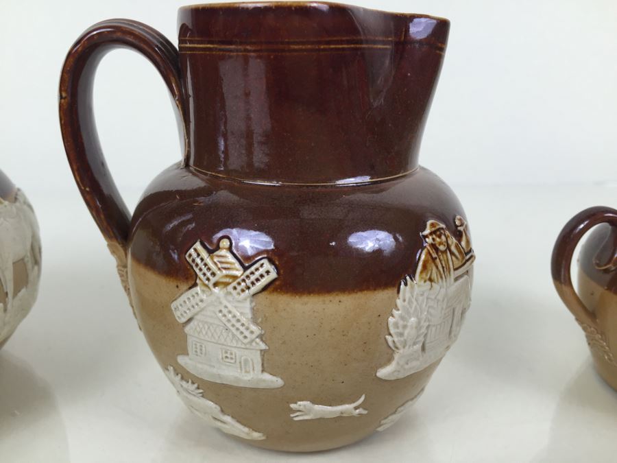 (3) Royal Doulton Relief Pitchers Jugs Handled [Photo 16]