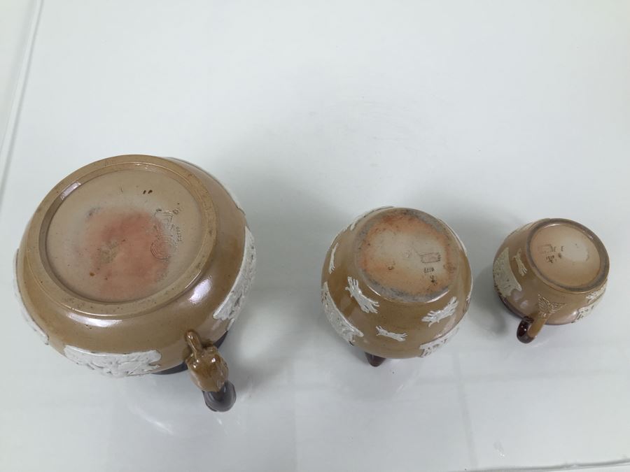 (3) Royal Doulton Relief Pitchers Jugs Handled [Photo 23]