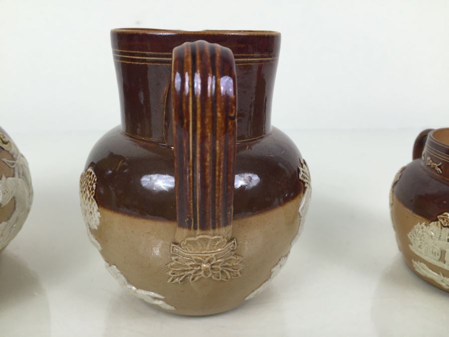 (3) Royal Doulton Relief Pitchers Jugs Handled [Photo 20]
