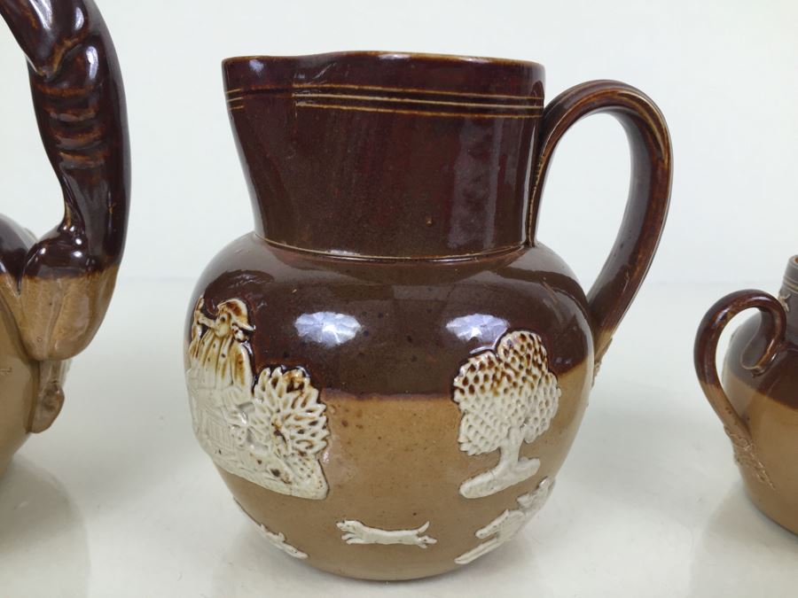 (3) Royal Doulton Relief Pitchers Jugs Handled [Photo 4]