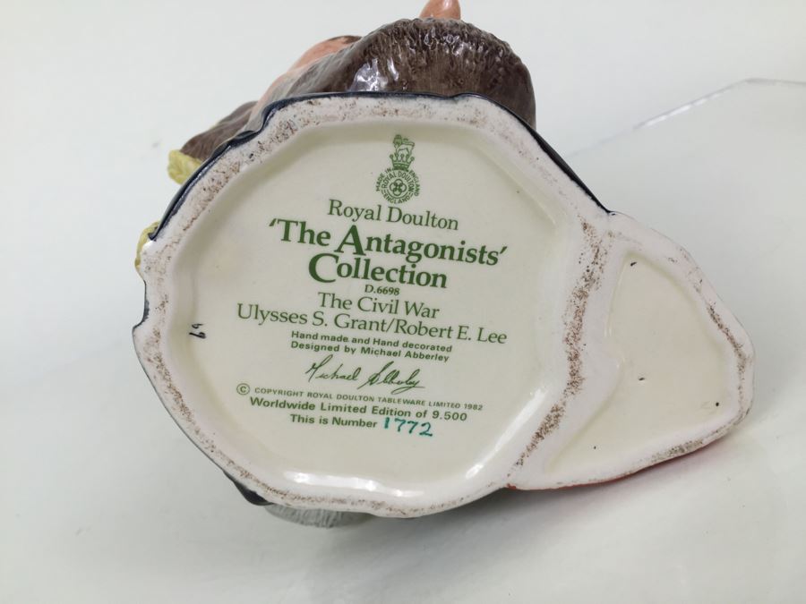 Royal Doulton Large The Antagonists' Collection 'Ulysses S. Grant/Robert E. Lee' D6698 Character Jug 1982 Limited Edition 1,772 Of 9,500 [Photo 3]