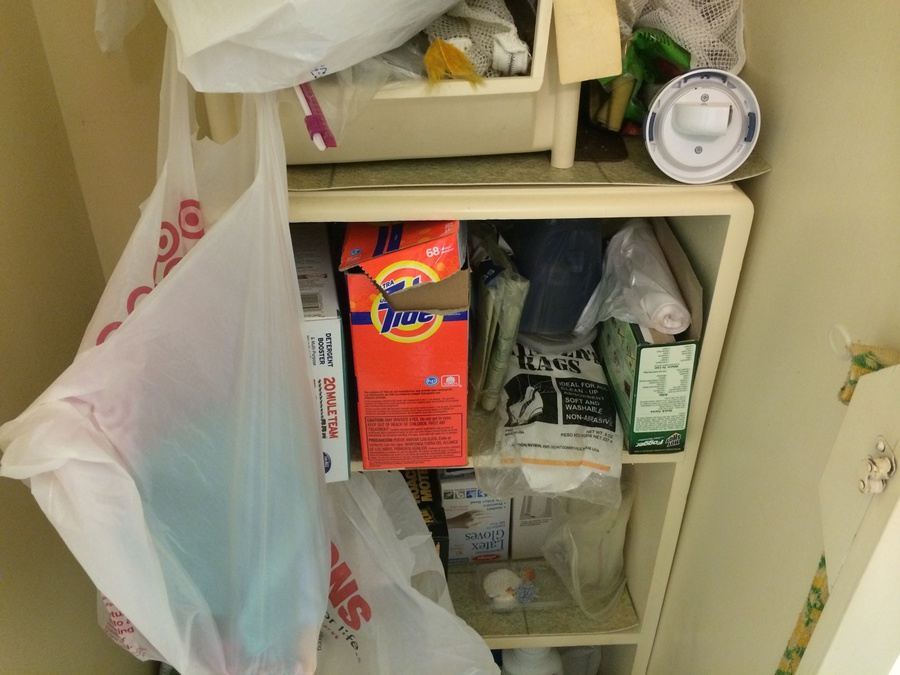 Contents of Cleaning Closet with Wooden Shelf [Photo 3]