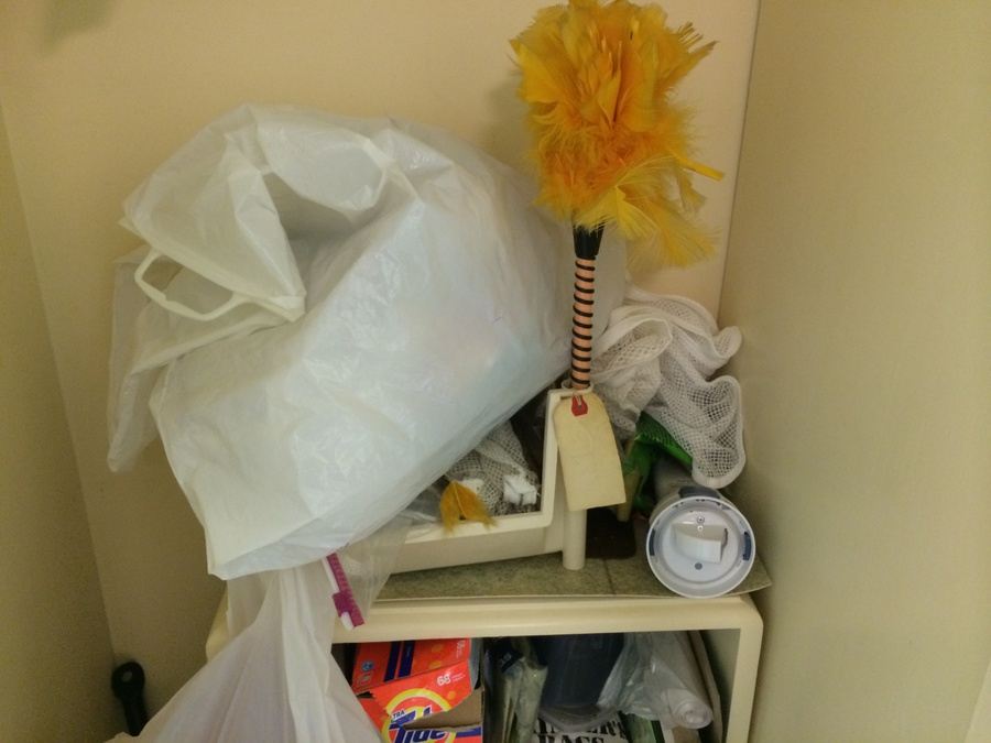 Contents of Cleaning Closet with Wooden Shelf [Photo 4]