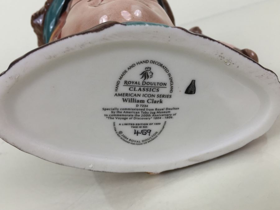 Royal Doulton Large American Icon Series 'William Clark' D7234 Character Pitcher 2004 Limited Edition 459 Of 1,000 [Photo 3]