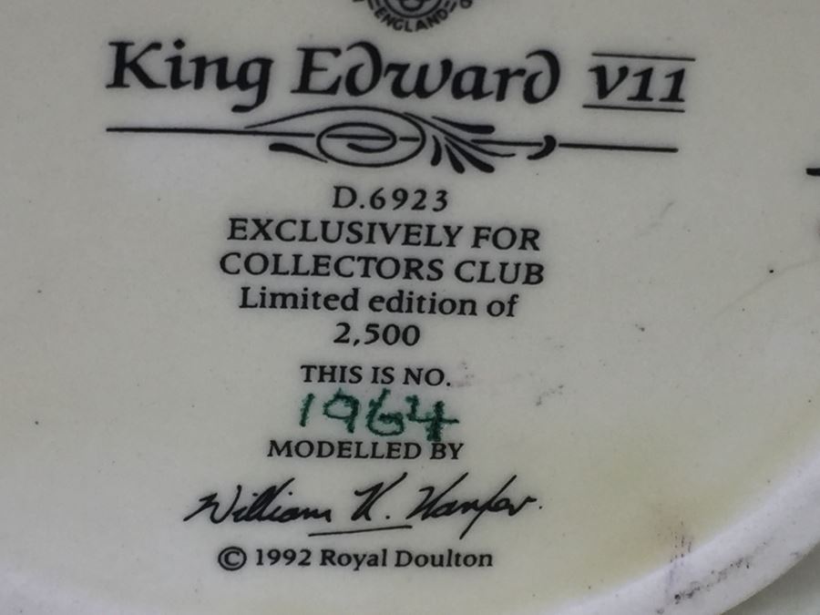 Royal Doulton Small 'King Edward VII' D6923 Character Jug 1992 Limited Edition 1,964 Of 2,500 [Photo 13]
