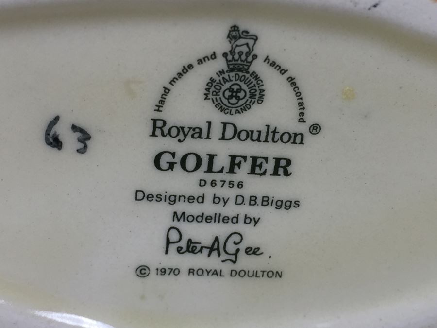 Royal Doulton Small 'Golfer' D6756 Character Jug 1970 [Photo 9]