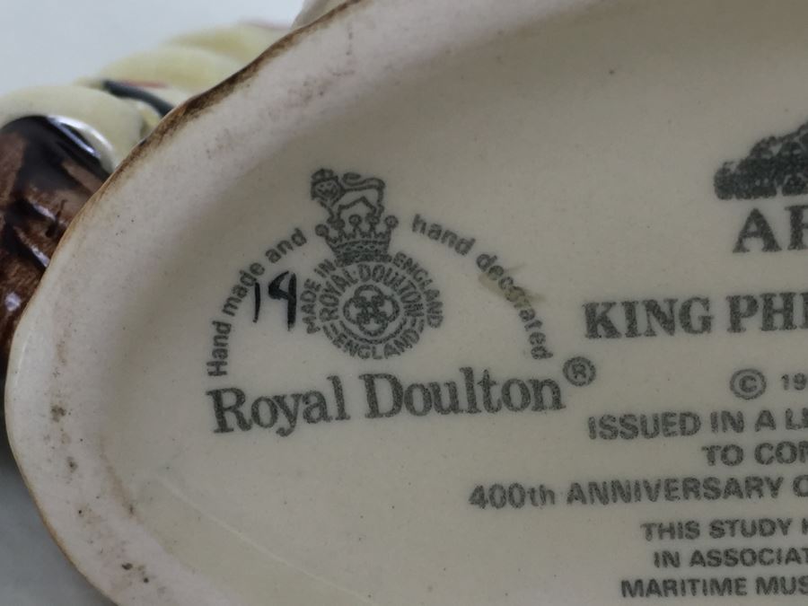 Royal Doulton Small Armada 'King Philip II of Spain' D6822 Character Jug 1988 Limited Edition 2,862 Of 9,500 [Photo 11]