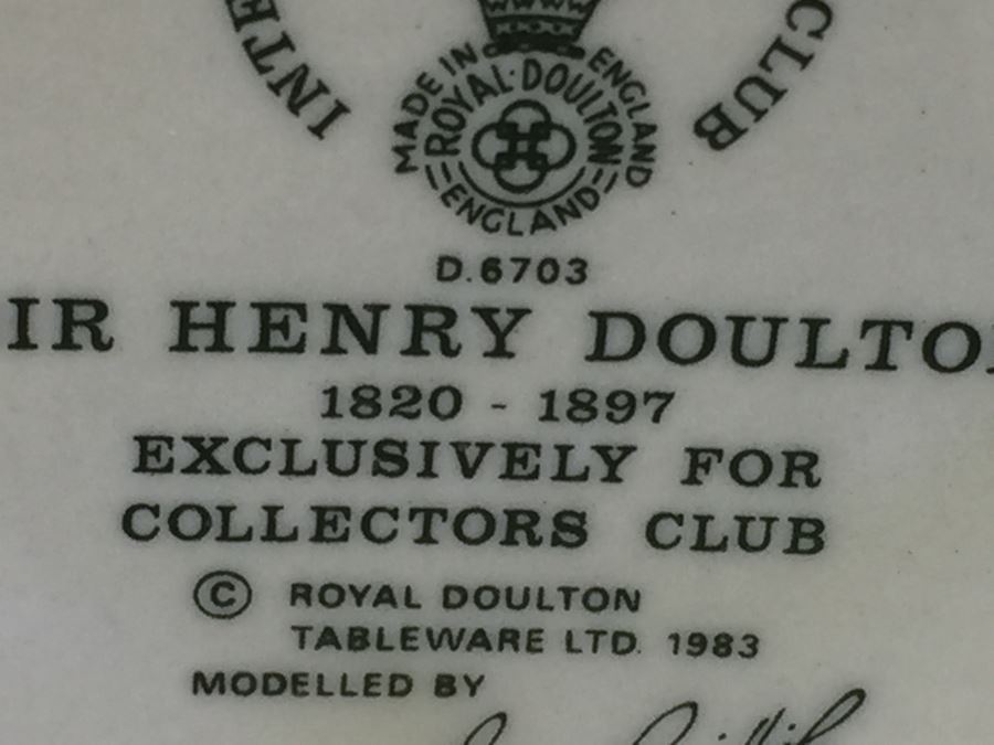 Royal Doulton Small 'Sir Henry Doulton' D6703 Character Jug 1983 Exclusively For Collectors Club [Photo 10]