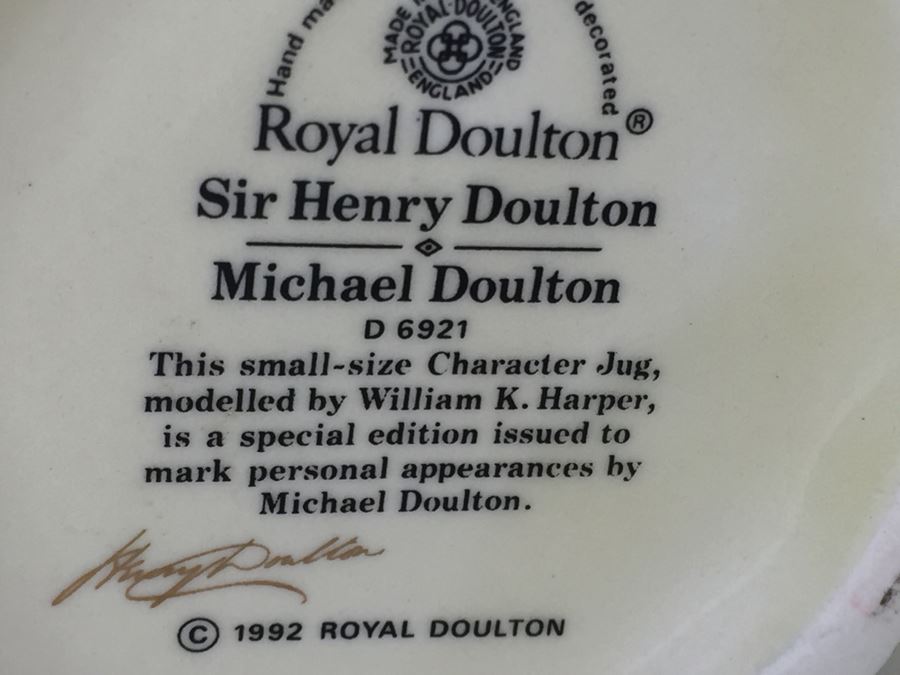 Royal Doulton Small 'Sir Henry Doulton & Michael Doulton' D6921 Character Jug 1992 [Photo 10]