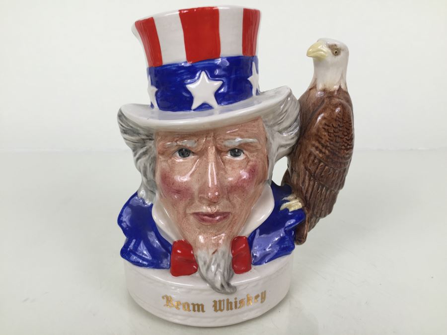 Royal Doulton Medium 'Jim Beam Bourbon Whiskey' Uncle Sam Character Jug 
