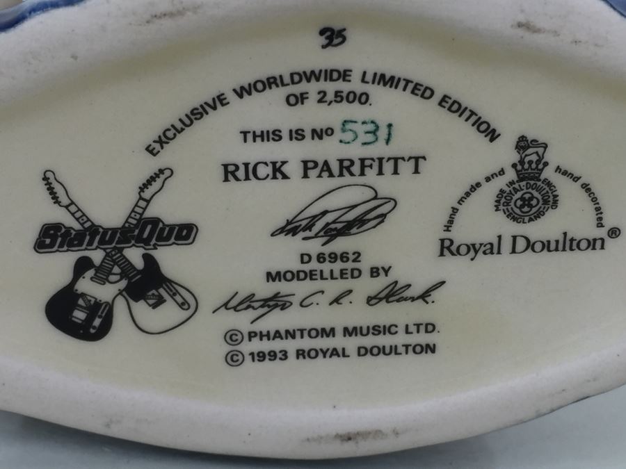 Royal Doulton Medium 'Rick Parfitt' D6962 Character Jug 1993 Limited Edition 531 Of 2,500 [Photo 10]