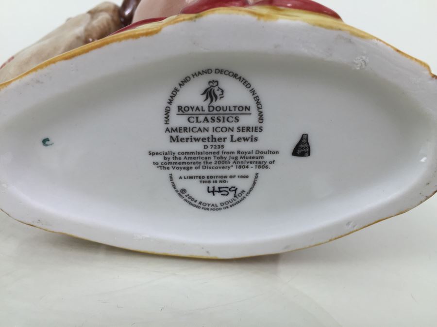 Royal Doulton Medium American Icon Series 'Meriwether Lewis' D7235 Character Jug 2004 Limited Edition 459 Of 1,000 [Photo 3]