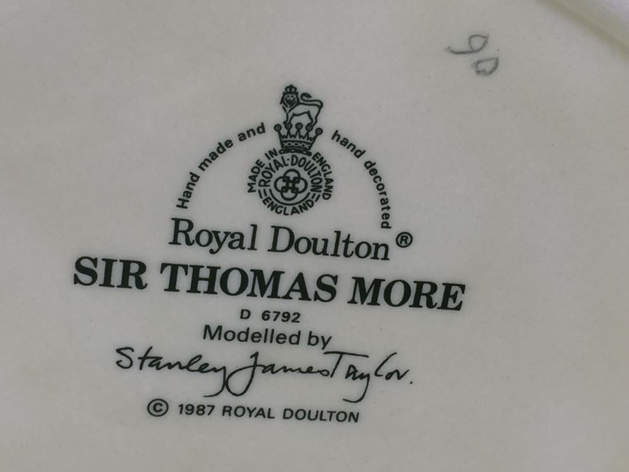 Royal Doulton Large 'Sir Thomas More' D6792 Character Pitcher 1987 [Photo 12]