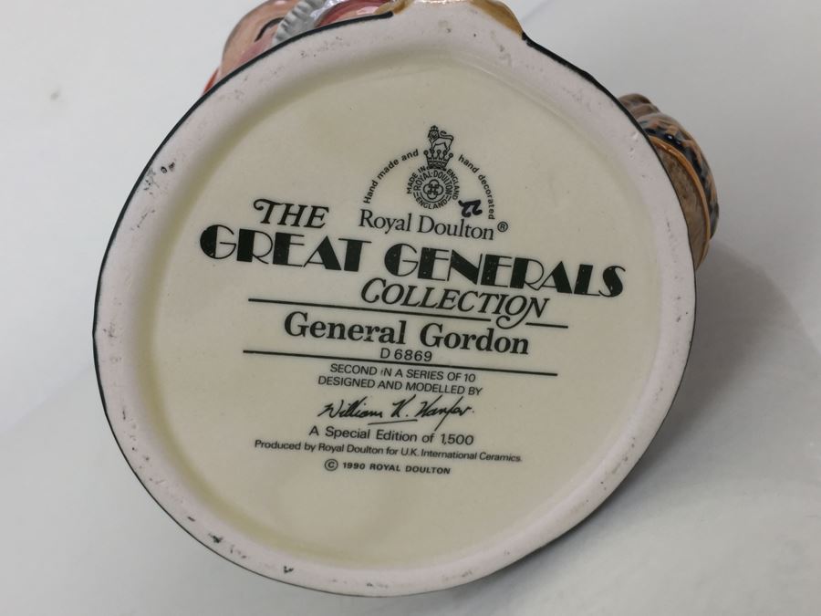 Royal Doulton Large The Great Generals Collection 'General Gordon' D6869 Character Pitcher 1990 Special Edition Of 1,500 [Photo 3]