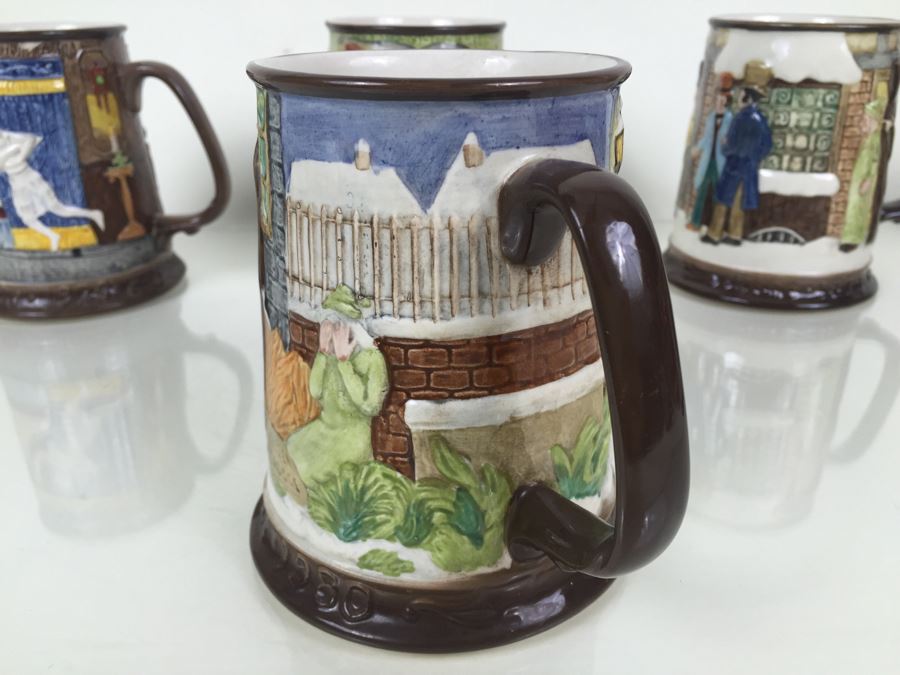 (6) Beswick Royal Doulton Group Mugs Christmas Carol Charles Dickens Limited Editions [Photo 19]