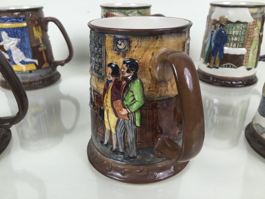 (6) Beswick Royal Doulton Group Mugs Christmas Carol Charles Dickens Limited Editions [Photo 7]