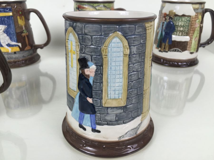 (6) Beswick Royal Doulton Group Mugs Christmas Carol Charles Dickens Limited Editions [Photo 15]