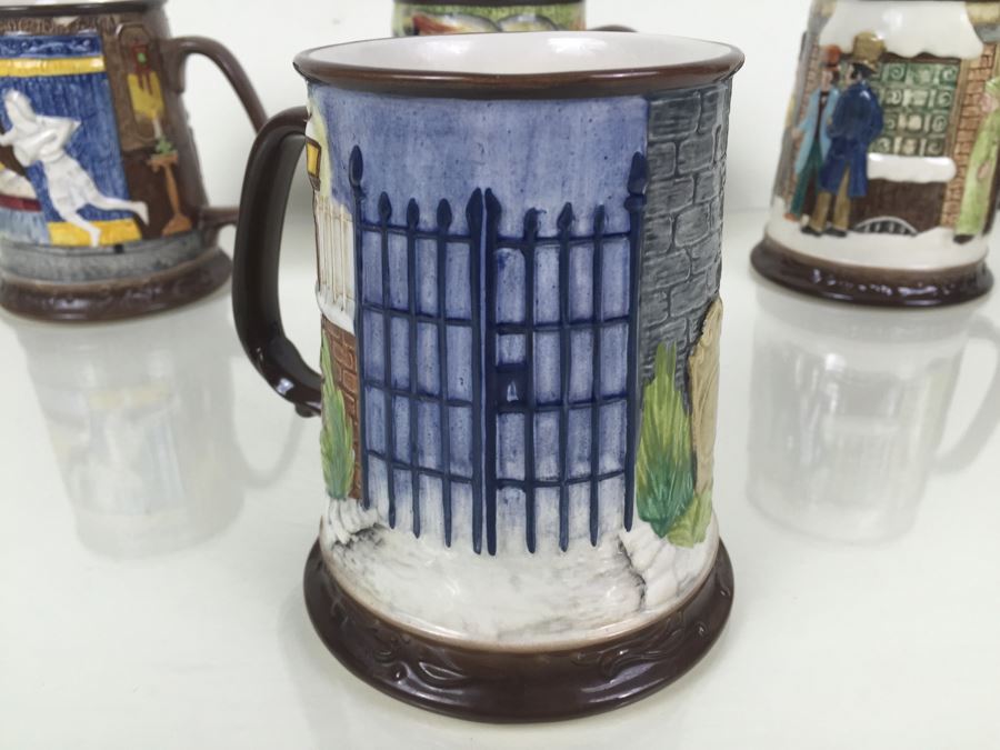(6) Beswick Royal Doulton Group Mugs Christmas Carol Charles Dickens Limited Editions [Photo 21]
