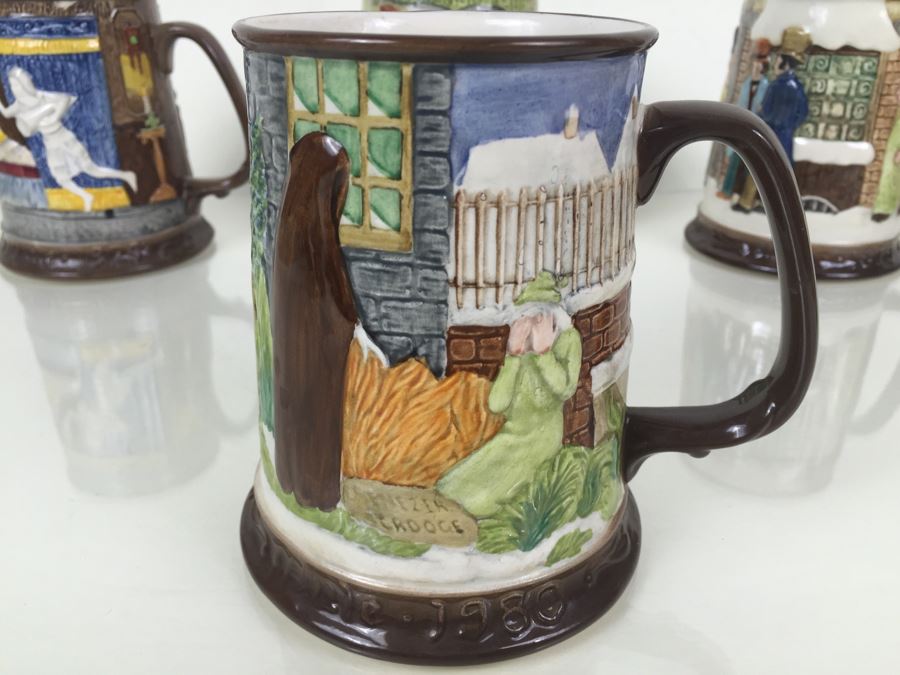 (6) Beswick Royal Doulton Group Mugs Christmas Carol Charles Dickens Limited Editions [Photo 23]