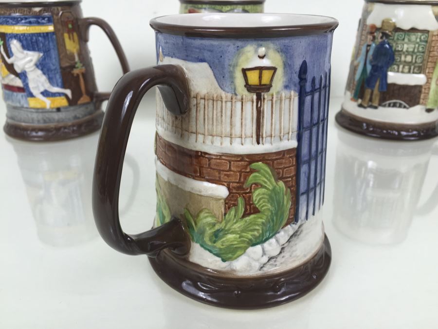 (6) Beswick Royal Doulton Group Mugs Christmas Carol Charles Dickens Limited Editions [Photo 20]